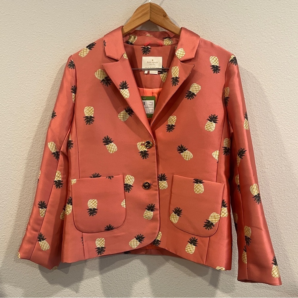 Kate Spade pink pineapple print blazer size 6 ASO Riverdale season 3 episode 13 - Picture 2 of 13